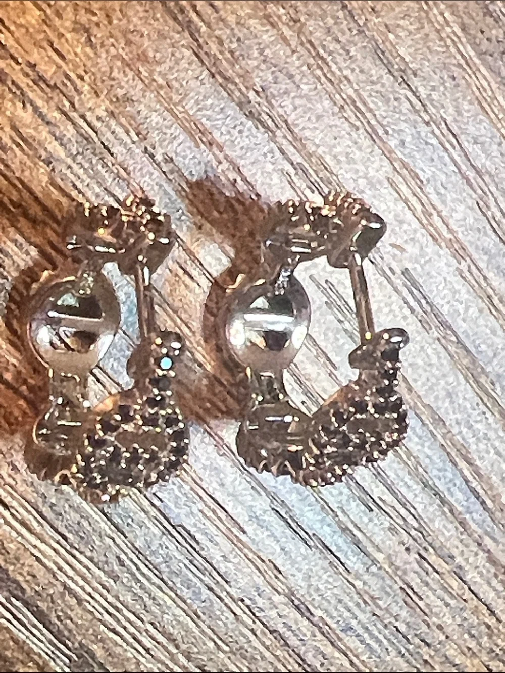 Silver Black Pave’ Hoop Huggie Earrings - Elegant Women Jewelry